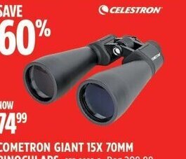 Canadian Tire CELESTRON COMETRON GIANT 15X 70MM BINOCULARS offer