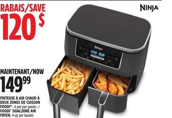 Canadian Tire NINJA FOODI" DUALZONE AIR FRYER. 4-qt per basket offer