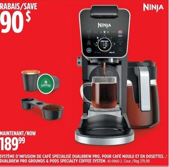 Canadian Tire NINJA DUALBREW PRO GROUNDS & PODS SPECIALTY COFFEE SYSTEM offer
