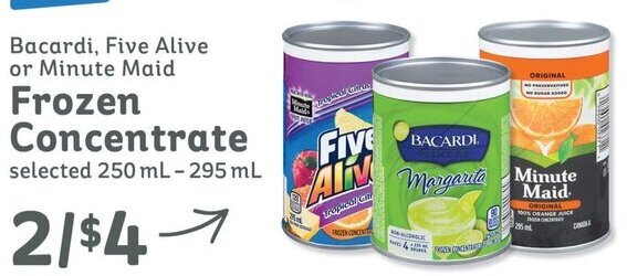 IGA Bacardi Frozen Concentrate offer