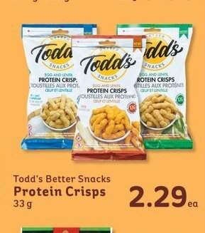 IGA Todd's Better Snacks Protein Crisps 33g offer