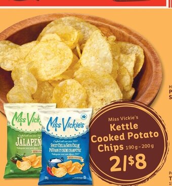 IGA Miss Vickie's Kettle Cooked Potato Chips 190g-200g offer