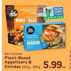 IGA Sol Cuisine Plant-Based Appetizers & Entrées 255g-300 g offer