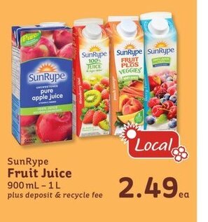 IGA Sunrype fruit juice 900ml offer