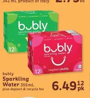 IGA bubly Sparkling Water 355mL offer