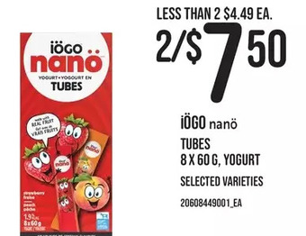Loblaws Iögo nanö tubes yogurt offer