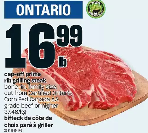 Valu-mart Cap-off prime rib grilling steak offer