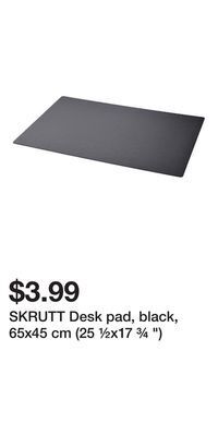 IKEA Skrutt desk pad, black, 65x45 cm (25 ½x17 ¾ ) offer