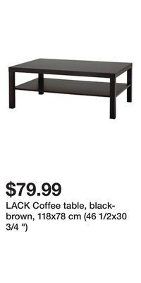 IKEA Lack coffee table, black-brown, 118x78 cm (46 1/2x30 3/4 ) offer