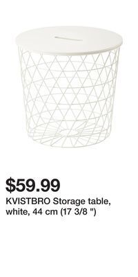 IKEA Kvistbro storage table, white, 44 cm (17 3/8 ) offer