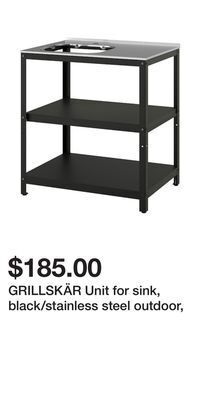 IKEA Grillskär unit for sink, black/stainless steel outdoor, offer