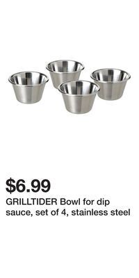 IKEA Grilltider bowl for dip sauce, set of 4, stainless steel offer