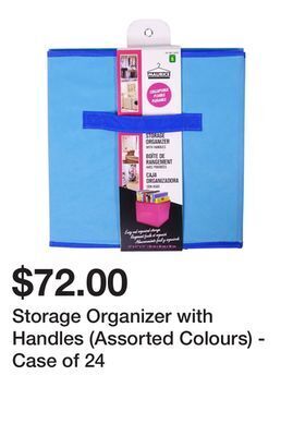 Dollarama Storage organizer with handles (assorted colours) - case of 24 offer