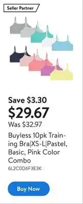 Walmart Buyless 10pk training bra|xs-l|pastel, basic, pink color combo offer