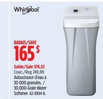 Canadian Tire Whirlpool 30,000-Grain Water Softener. offer
