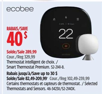 Canadian Tire ecobee Smart Thermostat Premium. offer