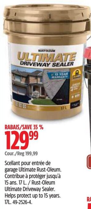 Canadian Tire Rust-Oleum Ultimate Driveway Sealer. Helps protect up to 15 years. 17L. offer