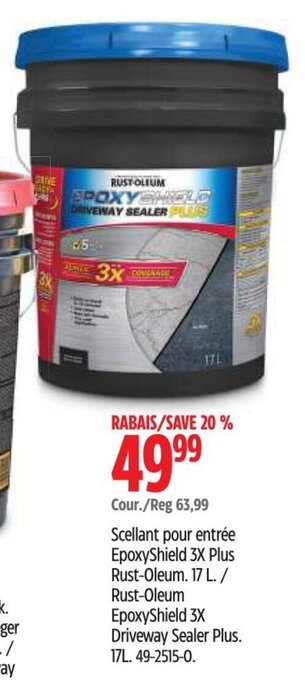 Canadian Tire Rust-Oleum EpoxyShield 3X Driveway Sealer Plus. 17L. offer