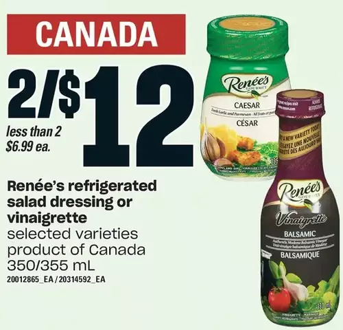 Loblaws Renee's refrigerated salad dressing or vinaigrette offer