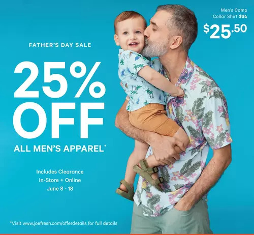 Fortinos Men's apparel offer