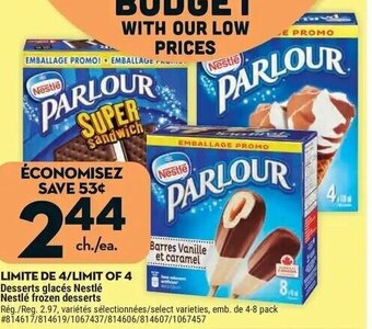 Giant Tiger Nestlé frozen desserts offer