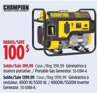 Canadian Tire CHAMPION Portable Gas Generator. offer