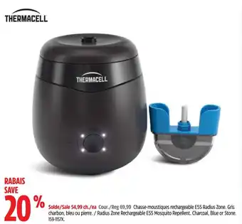 Canadian Tire THERMACELL Radius Zone Rechargeable E55 Mosquito Repellent. Charcoal, Blue or Stone. offer