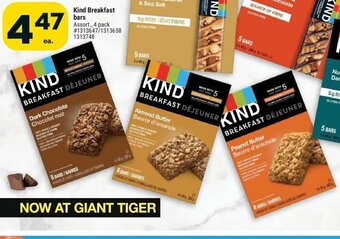 Giant Tiger Kind Breakfast bars offer