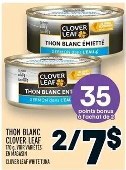 Metro THON BLANC CLOVER LEAF 170 g. VOIR VARIÉTÉS offer