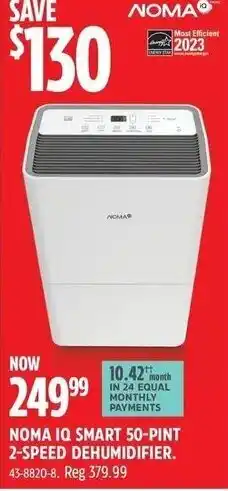 Canadian Tire NOMA IQ SMART 50-PINT 2-SPEED DEHUMIDIFIER. 43-8820-8. offer
