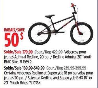 Canadian Tire Redline Admiral 20" Youth BMX Bike. offer