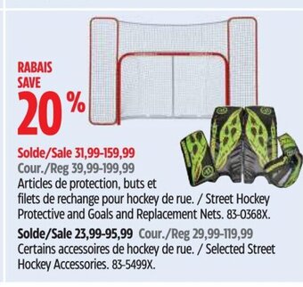 Canadian Tire Street Hockey Protective and Goals and Replacement Nets. offer
