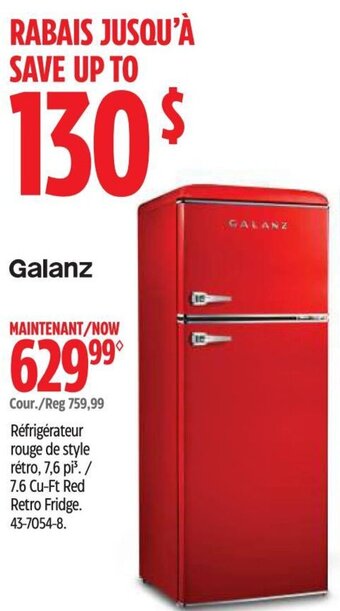 Canadian Tire 7.6 Cu-Ft Red Retro Fridge. offer