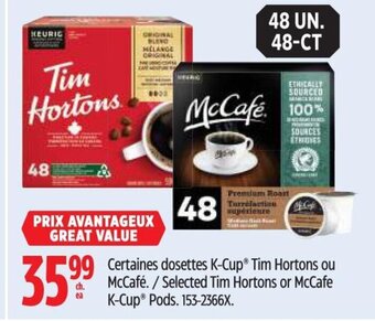 Canadian Tire Selected Tim Hortons or McCafe K-Cup® Pods. offer