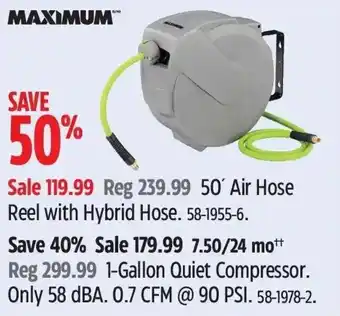Canadian Tire MAXIMUM 50' Air Hose Reel with Hybrid Hose. 58-1955-6. offer