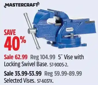 Canadian Tire 5" Vise with Locking Swivel Base. 57-9005-2. offer