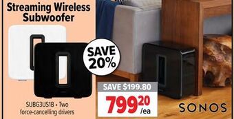 2001 Audio Video Sonos streaming wireless subwoofer offer