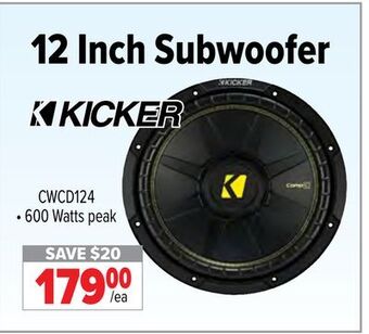 2001 Audio Video Kicker 12 inch subwoofer offer