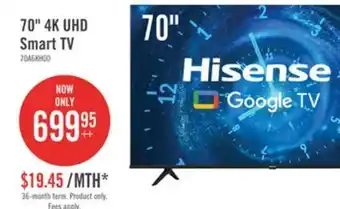 The Brick Hisense 70 a68h series 4k uhd smart google tv - 70a68h offer