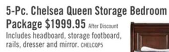 The Brick Chelsea 5-piece queen storage bedroom package offer
