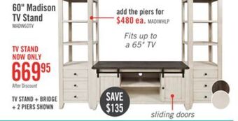 The Brick Madison 60 barn door tv stand white offer