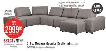 The Brick Modera 7-piece linen-look fabric modular sectional with 1 console - grey offer