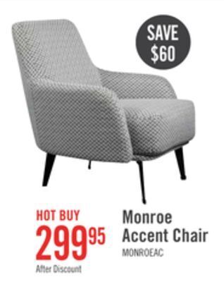 The Brick Monroe linen-look fabric accent chair - grey offer