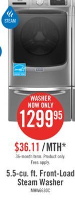 The Brick Maytag 5.5 cu. ft. front-load washer with extra power mhw6630hc offer