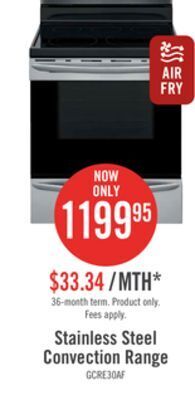The Brick Frigidaire gallery 5.7 cu. ft. freestanding electric range with air fry - gcre306caf offer
