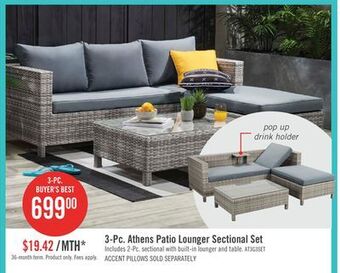 The Brick Athens 3-piece patio lounger set - grey offer