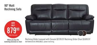 The Brick Matt leather-look fabric reclining sofa - black offer
