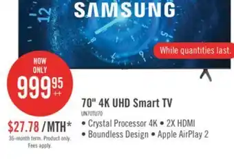 The Brick Samsung 70 tu7000 4k crystal uhd television - un70tu7000fxzc offer