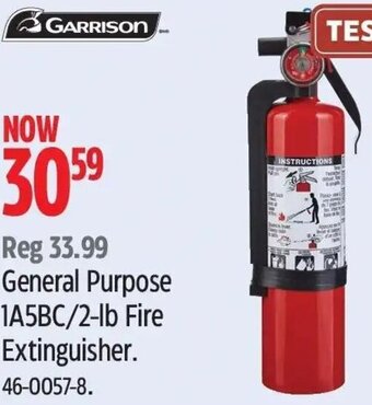 Canadian Tire GARRISON General Purpose 1A5BC/2-lb Fire Extinguisher. offer
