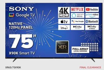 Visions Electronics Sony google tv native 120hz pan 75 x90k smart tv offer